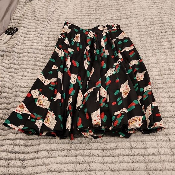 Simply gorgeous 1980's poker pin up John Henry designs swing skirt size 8. - Picture 9 of 14